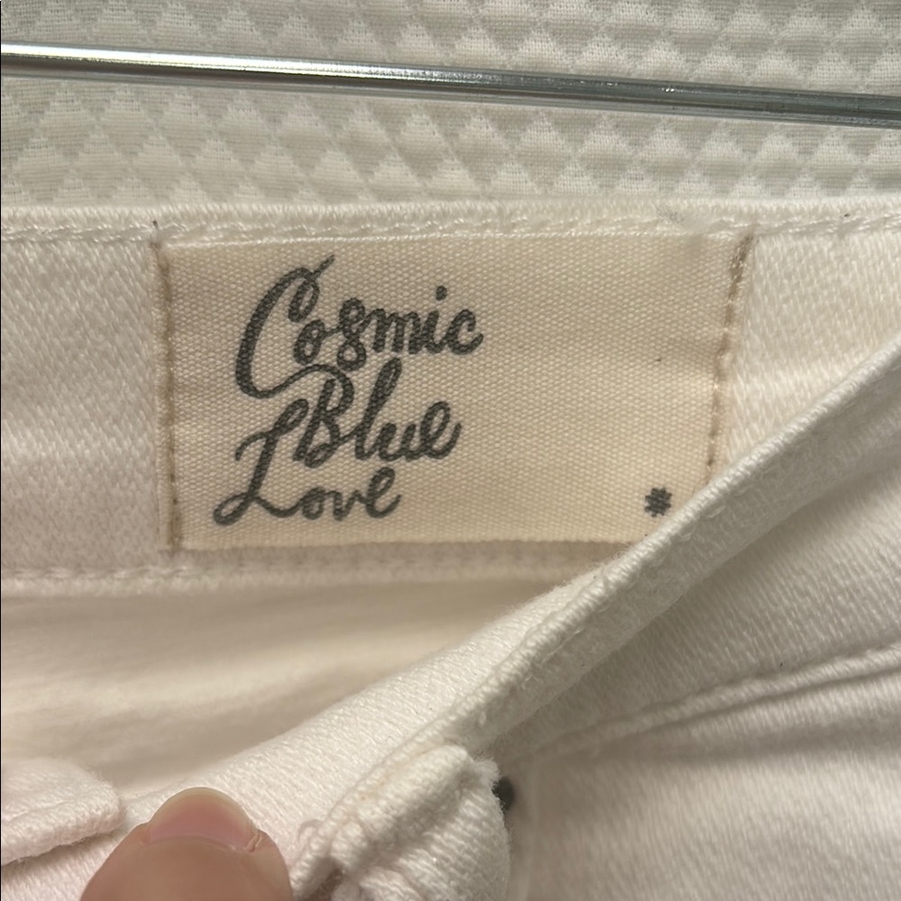 Cosmic Blue Love White Jean Shorts Raw Hem size 25 not see thru!!! - Picture 2 of 4